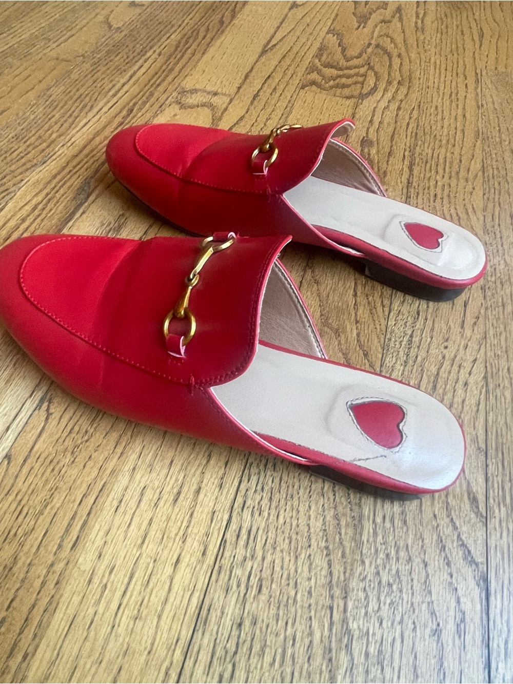 ARQA Red Leather Horsebit Loafer Mules Flats Size 9 EU 40 - Picture 5 of 12
